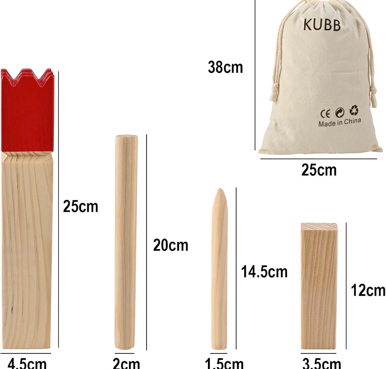 Juego de ajedrez vikingo Kubb de oro con figuras de madera