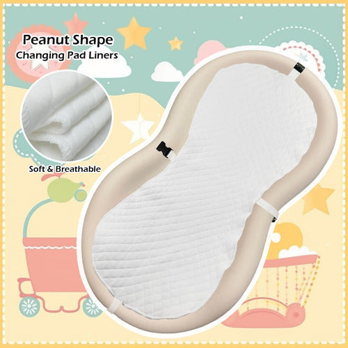 3 Protectores De Cambiador Con Forma De Maní Con Correas