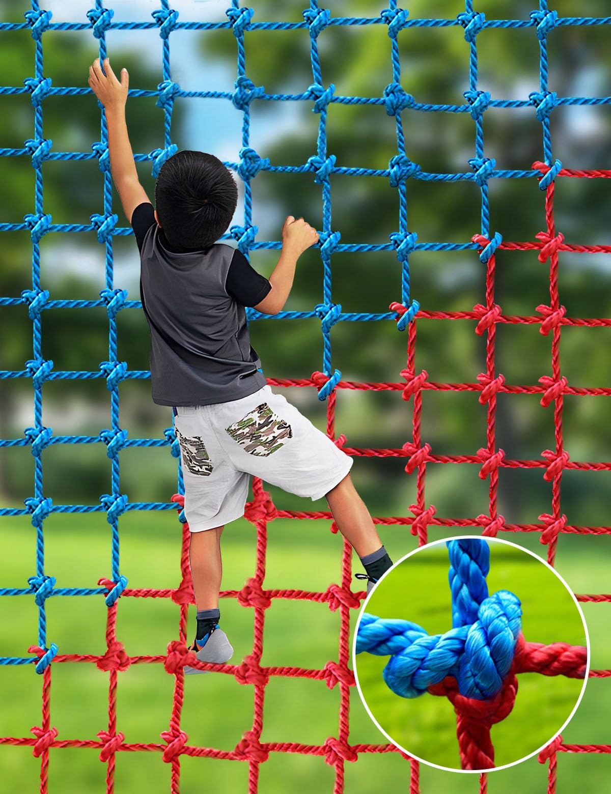 Red de carga de escalada, red militar grande resistente para niños al aire libre