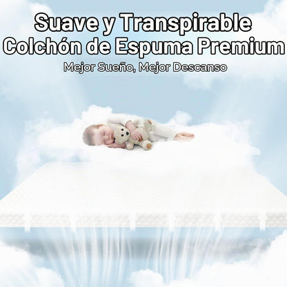 Criblike waterproof pack N Play Colchón, 38 x 26 colchón de espuma viscoelástica suave y firme