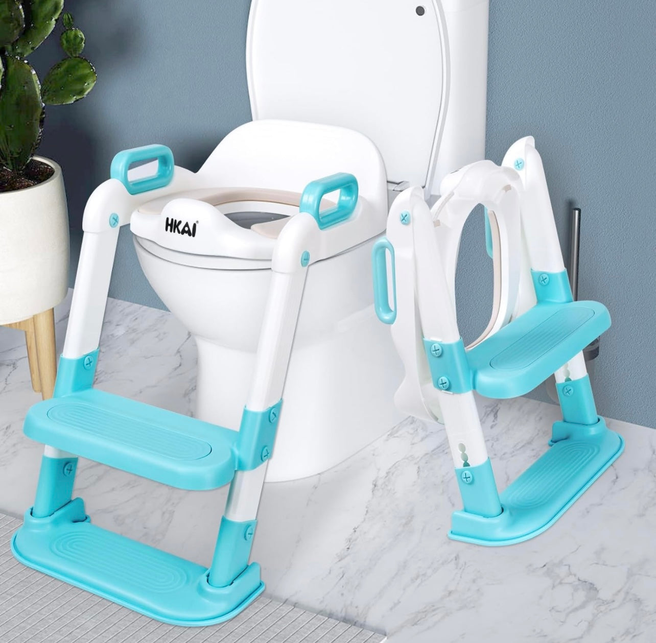 HKAI Asiento de entrenamiento para ir al baño con escalera y taburete
