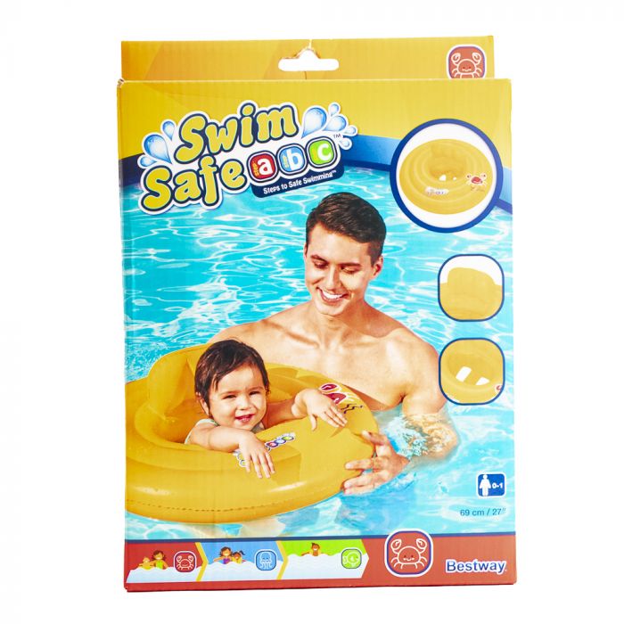 Flotador inflable plástico estampado 69cm 0-1a amarillo