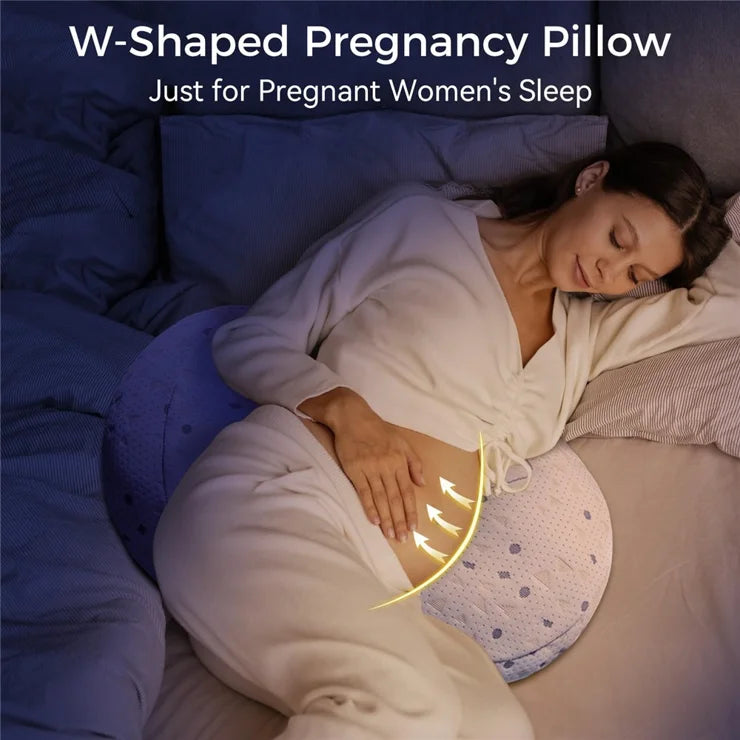 Almohada de embarazo para dormir de lado con forma de cuña de 30° y soporte abdominal