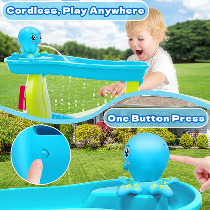 Intoypad Pulpo - Bomba de mesa de agua con pilas para mesa de agua, color azul