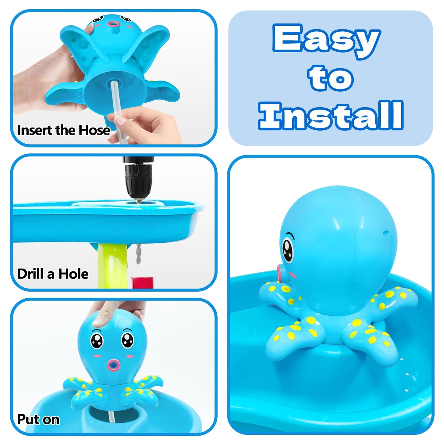 Intoypad Pulpo - Bomba de mesa de agua con pilas para mesa de agua, color azul