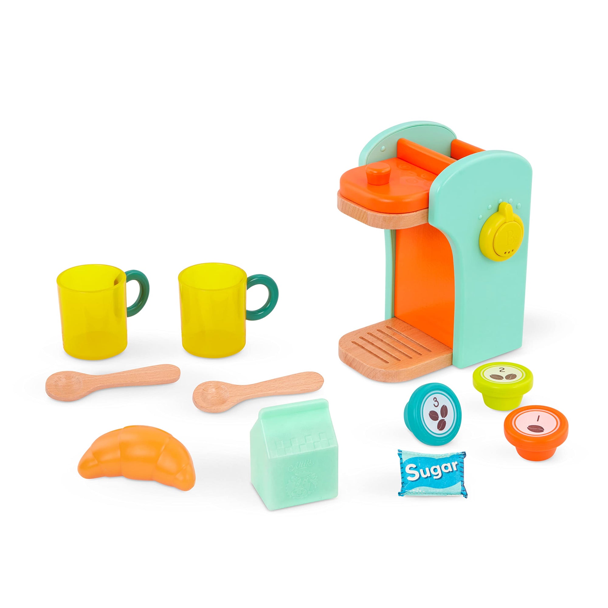 B. Toys- Café au Play- Juego de simulación de cafetera de madera para niños