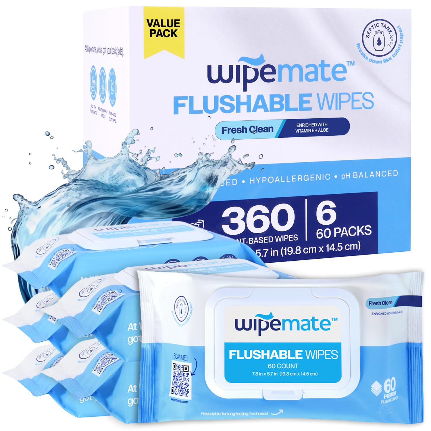 Toallitas húmedas desechables ULTRA, con vitamina E y aloe calmantes