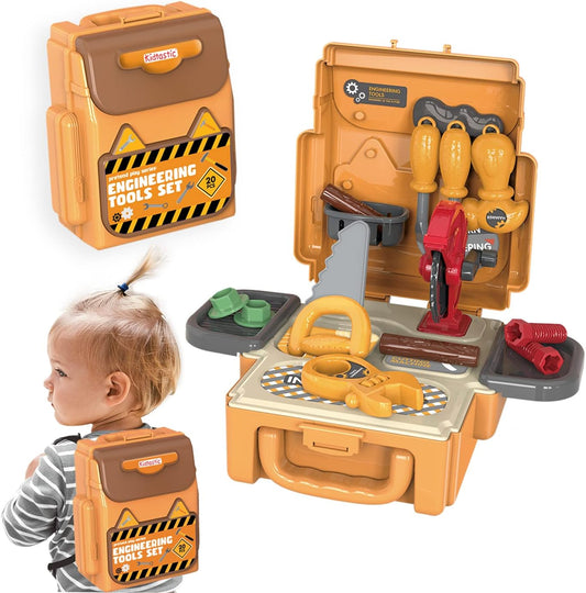 Kidtastic Juego de bolsas de herramientas de ingeniería de aprendizaje STEM, 20 piezas