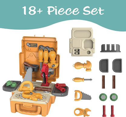 Kidtastic Juego de bolsas de herramientas de ingeniería de aprendizaje STEM, 20 piezas