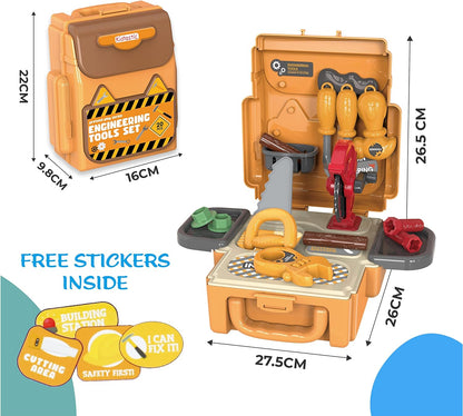 Kidtastic Juego de bolsas de herramientas de ingeniería de aprendizaje STEM, 20 piezas