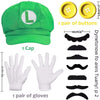 Super Bros Luigi Adulto Sombrero Gorra Disfraz Cosplay