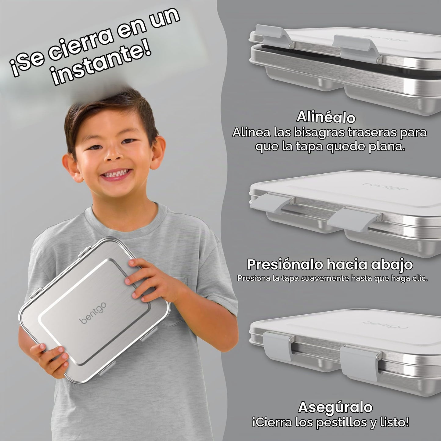 Bentgo Lonchera de acero inoxidable resistente a fugas para niños