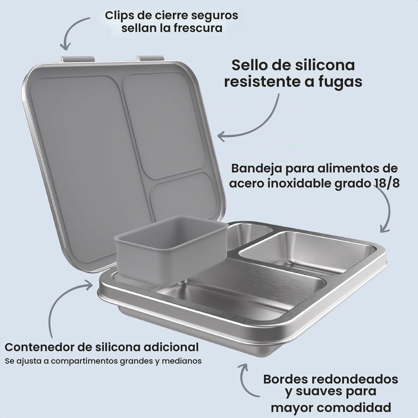 Bentgo Lonchera de acero inoxidable resistente a fugas para niños