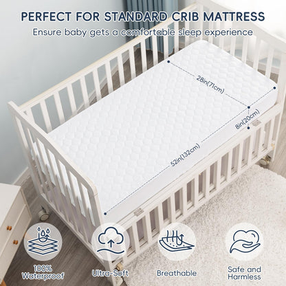 david's kids Paquete de 2 protectores de colchón impermeables para cuna de 52 x 28 pulgadas