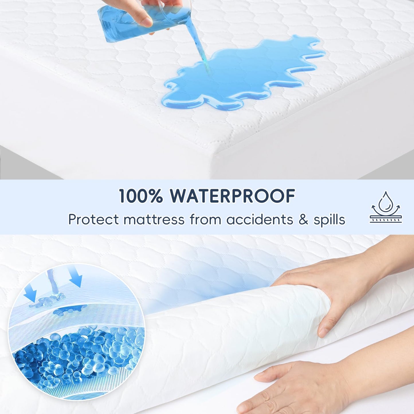 david's kids Paquete de 2 protectores de colchón impermeables para cuna de 52 x 28 pulgadas