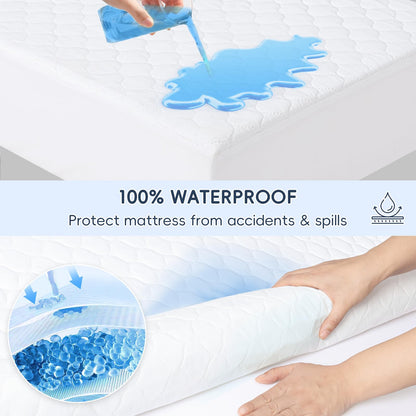 david's kids Paquete de 2 protectores de colchón impermeables para cuna de 52 x 28 pulgadas