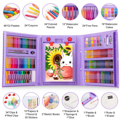 VigorFun Suministros de arte, kit de arte de dibujo de 240 piezas