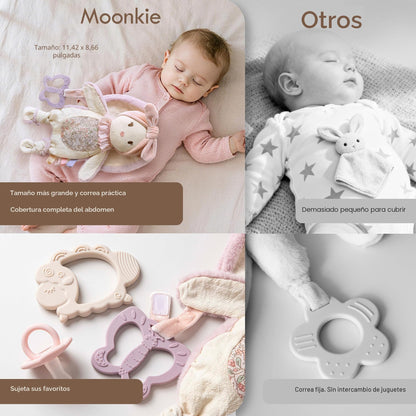 Moonkie Manta de seguridad para bebé con mordedor de silicona