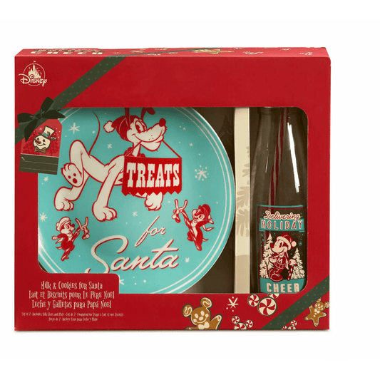 Disney Retro Mickey and Friends - Juego de leche y galletas navideñas para Papá Noel