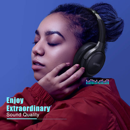 BERIBES Auriculares Bluetooth sobre la oreja negro