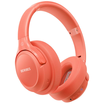 BERIBES Auriculares Bluetooth sobre la oreja naranja