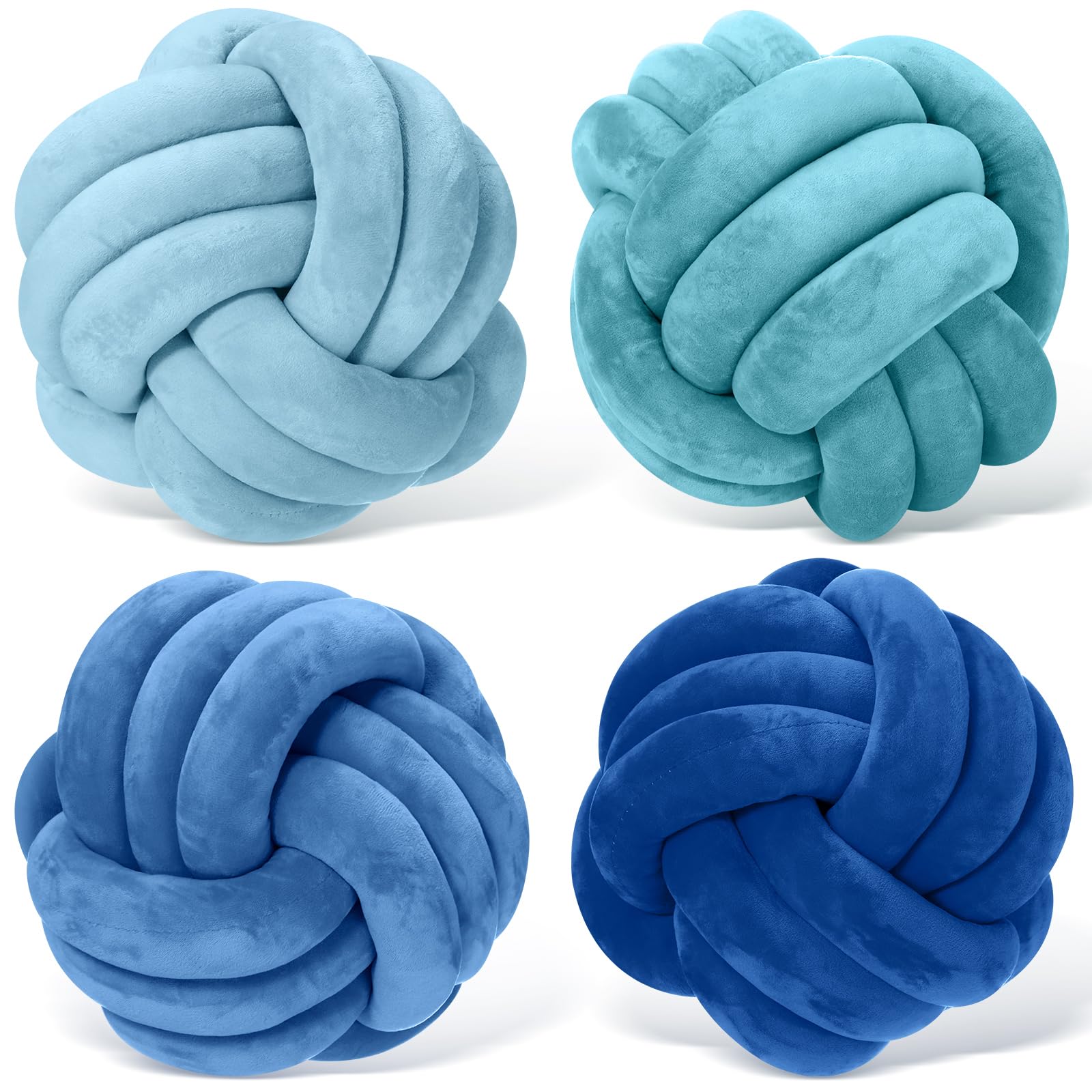 Yerliker 4 bolas de almohada de nudo, 8.7 pulgadas, suaves, decorativas