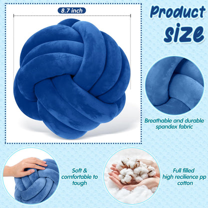 Yerliker 4 bolas de almohada de nudo, 8.7 pulgadas, suaves, decorativas