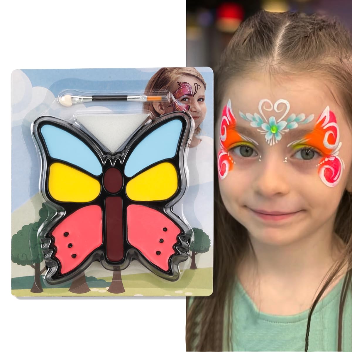Butterfly Face Painting Kit for Kids - Professional Halloween Makeup Kit