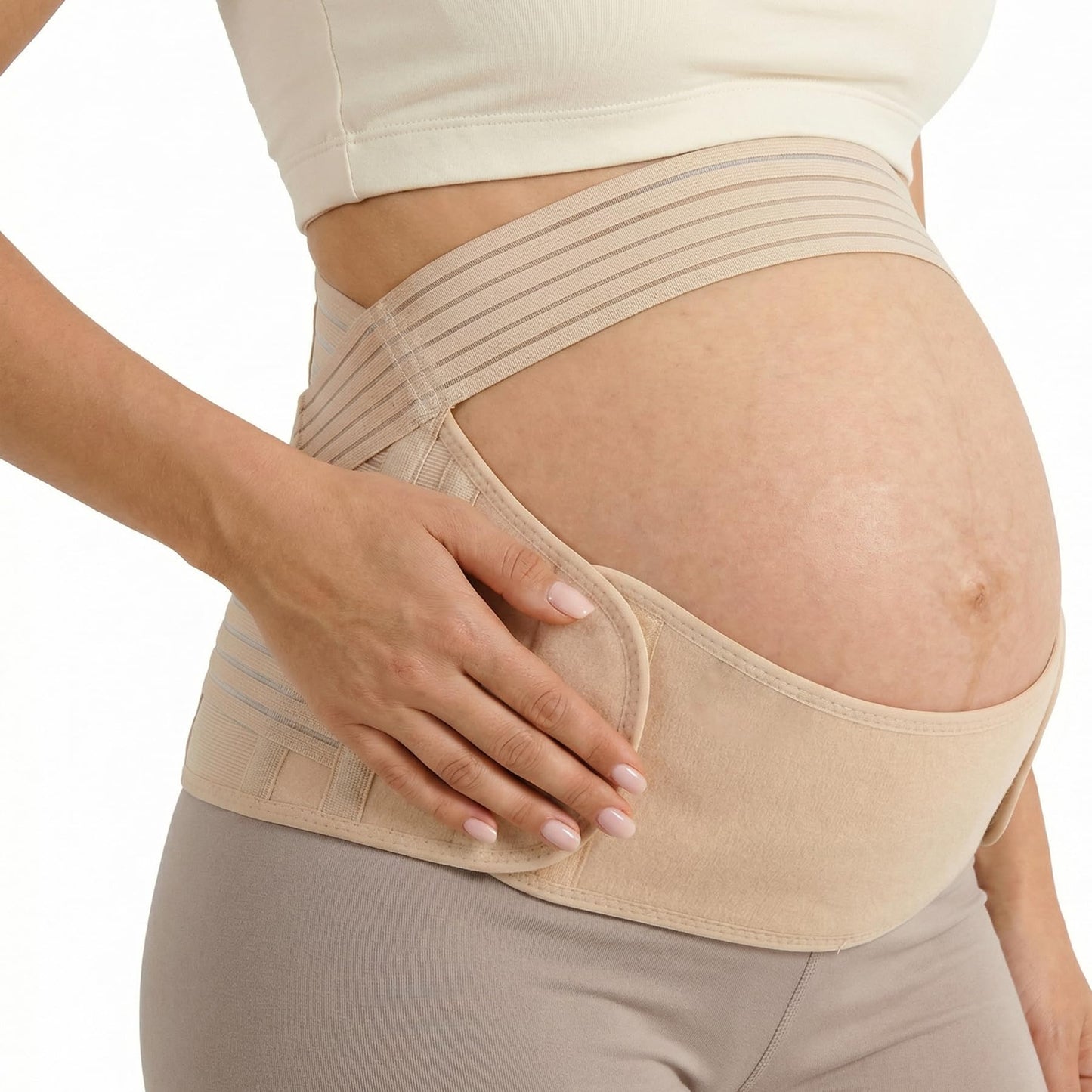 Banda para el vientre de maternidad para el embarazo, cinturón de apoyo 3 en 1 para soporte de espalda, pélvica y cadera, talla M