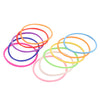 120 pulseras de silicona elásticas de gel de goma de los años 80 con brillo arcoíris y neón