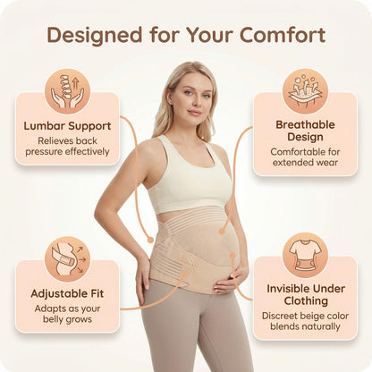 Banda para el vientre de maternidad para el embarazo, cinturón de apoyo 3 en 1 para soporte de espalda, pélvica y cadera, talla M