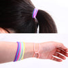 120 pulseras de silicona elásticas de gel de goma de los años 80 con brillo arcoíris y neón