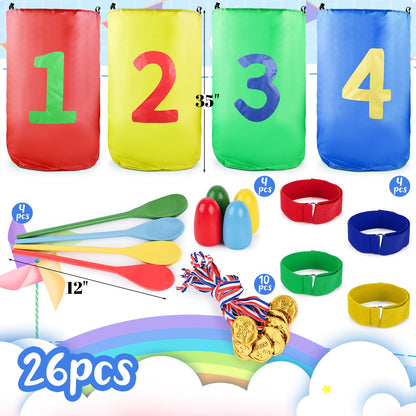 POPLAY 26PCS Juegos al Aire Libre, Bolsas de Carrera