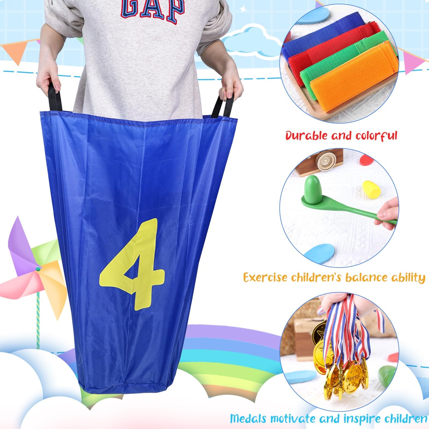 POPLAY 26PCS Juegos al Aire Libre, Bolsas de Carrera