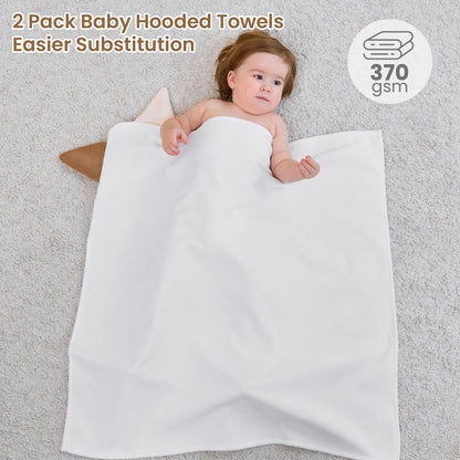 Mooreeke Paquete de 2 toallas para niños pequeños, toallas con capucha 100% algodón