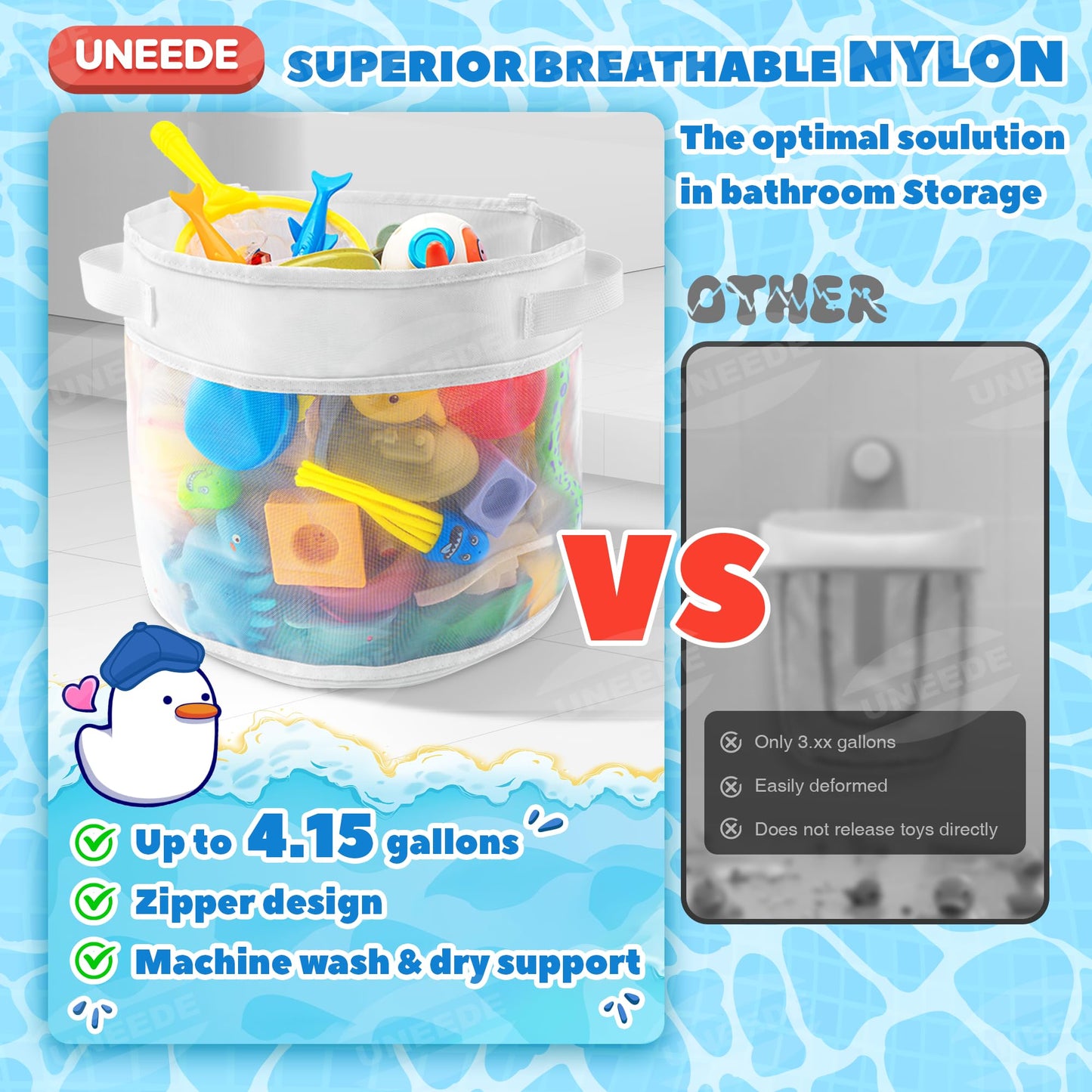 UNEEDE - Organizador de juguetes de baño