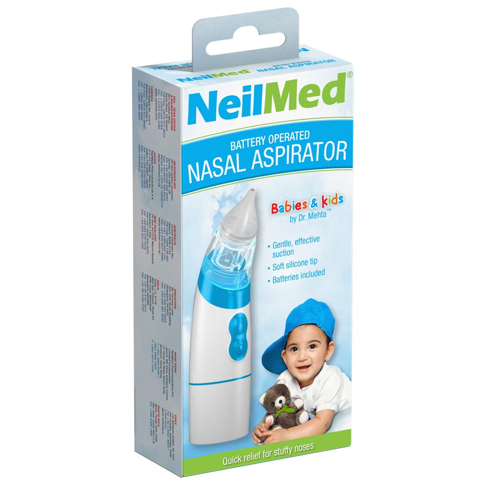 NeilMed Aspirador - Aspirador nasal a batería para bebés y niños