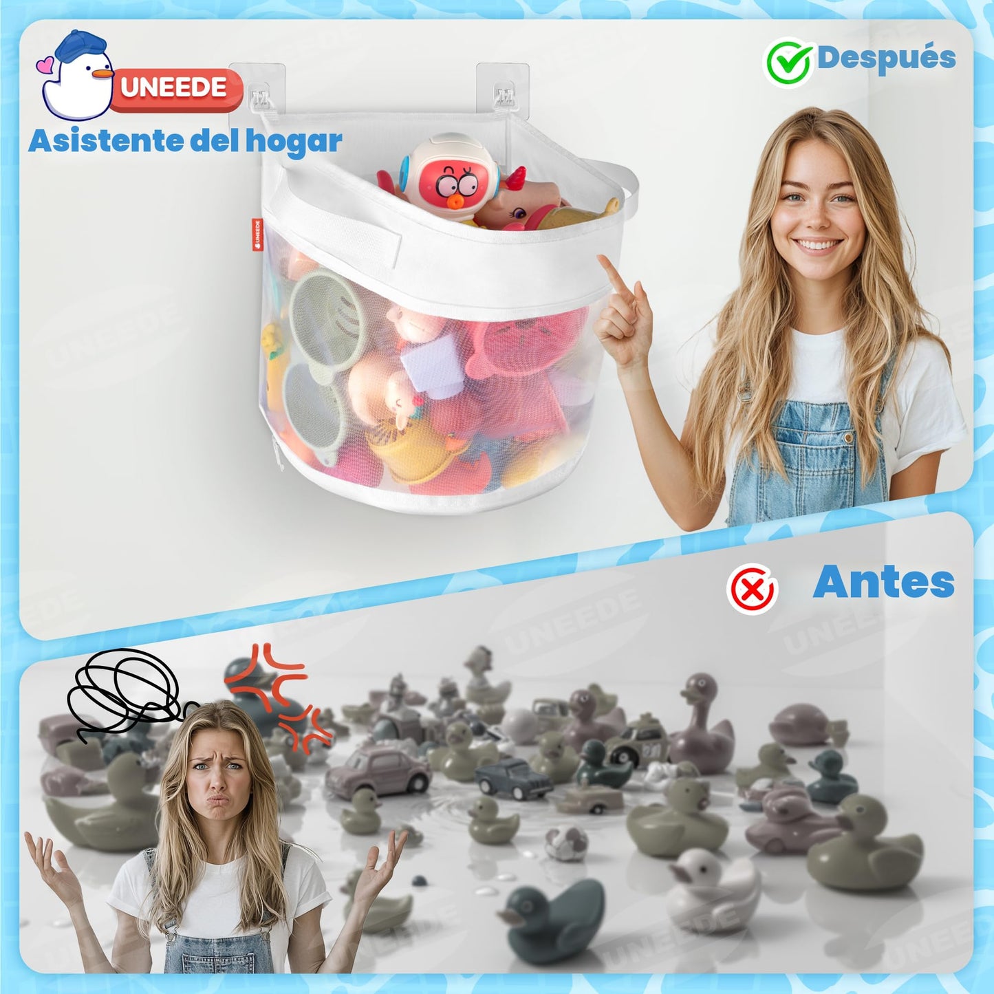 UNEEDE - Organizador de juguetes de baño