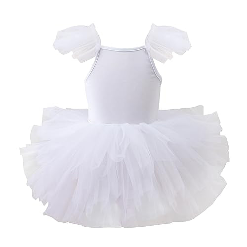 Maillot de baile tutú para niña con mullido vestido de ballet de 4 capas para bailarina (2-4 años)