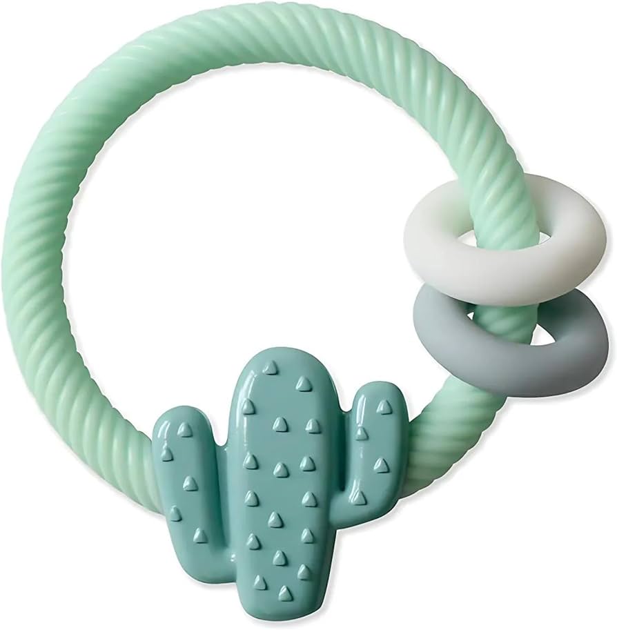 Itzy Ritzy Mordedor de silicona con sonajero con sonido de sonajero