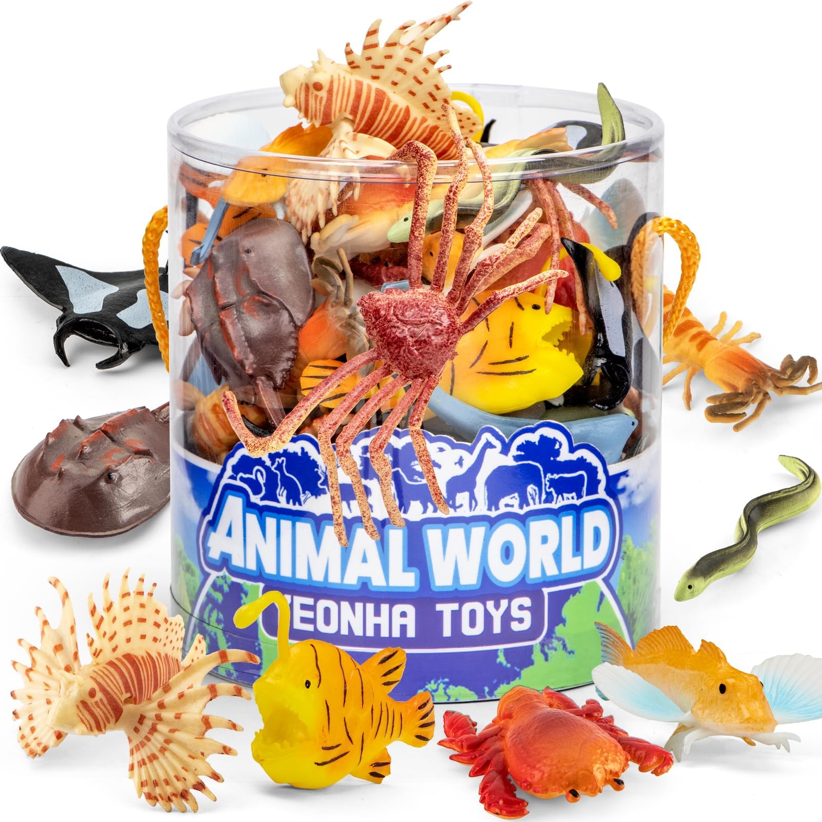 Yeonha Toys Animales Marinos con Caja de Regalo, 48 Piezas Mini