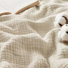 Bedsure - Manta de muselina 100% algodón, color beige, 90 x 90 pulgadas