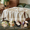 Bedsure - Manta de muselina 100% algodón, color beige, 90 x 90 pulgadas