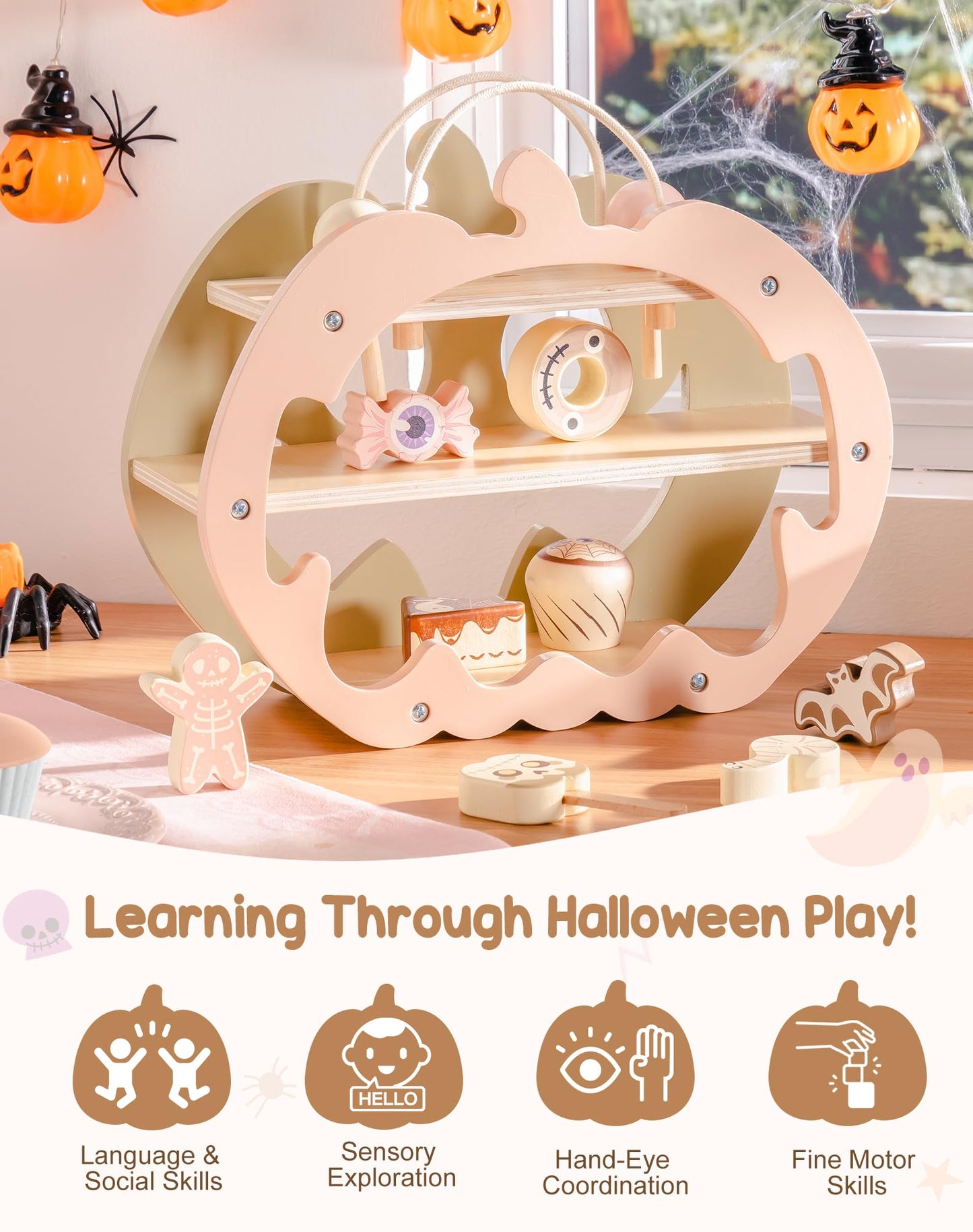 Jueguete de Halloween de madera