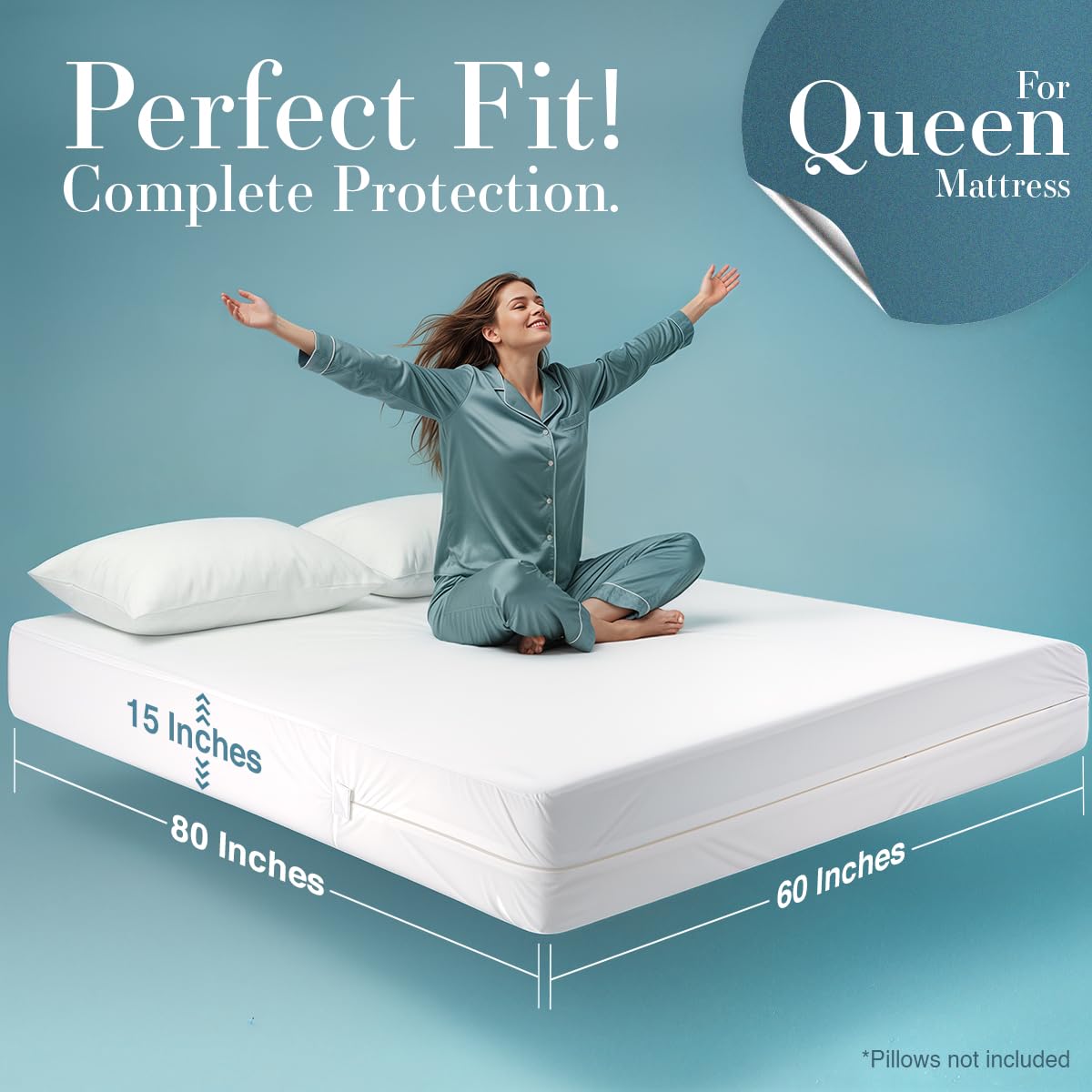 Utopia Bedding Queen Size Mattress Protector Zippered, 100% Waterproof