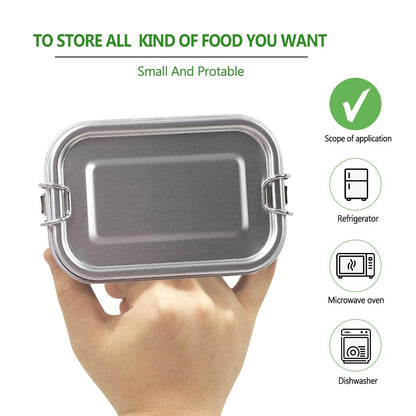 Juego de 4 recipientes de acero inoxidable para almacenamiento de alimentos