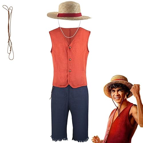 Disfraz de Luffy para cosplay de Monkey D, talla XS