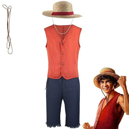 Disfraz de Luffy para cosplay de Monkey D, talla XS