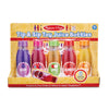 Melissa & Doug Tip & Sip Botellas de jugo de juguete y tarjeta de actividades (6 piezas)