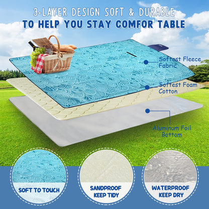 ZOMAKE - Manta de picnic resistente al agua y a la arena, extra grande
